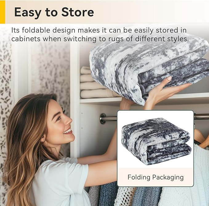 RELEANY Washable Area Rugs 8'x10' Non-Slip Modern Abstract Soft for Living Room Entryway Bedroom Nursery, Print Pattern, Black Navy Blue Gray