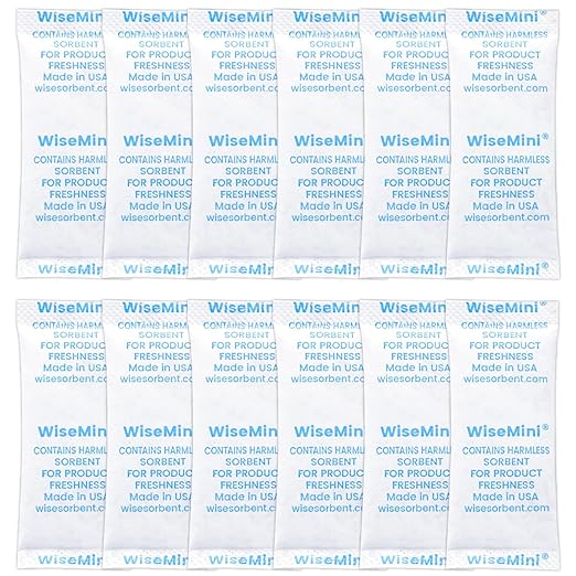 Wisesorb 60 Packs 5 Gram Premium Silica Gel Packets, Food Safe Desiccant Packs, Moisture Absorption for Storage