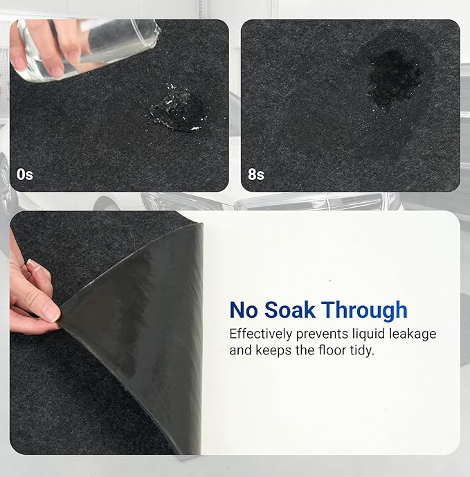 FLEXIMOUNTS 20' x 8' Garage Floor Mat Oil Spill Mat, Waterproof Garage Flooring for Cars & SUVs,Absorbent, Slip-Resistant, Quick Dry Carpet Fabric(Includes Double Sided Tape)
