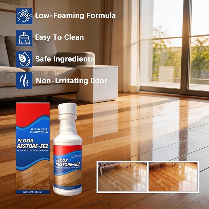 2pcs Floor Restore Cleaner. Floor Restorer & Polish for Tile, Shine Wood, Laminate, Bamboo - Flooring Protection Agent.