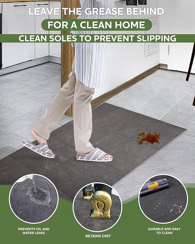 Large Garage Floor Mat 7.6'x20' for Under Car Protects Floor, Cuttable Garage Driveway Oil Drip Mat,Water Containment Rug, Non-Slip Oil Spill Mat for Kitchen/Car-Wash/Driveway/Doorway