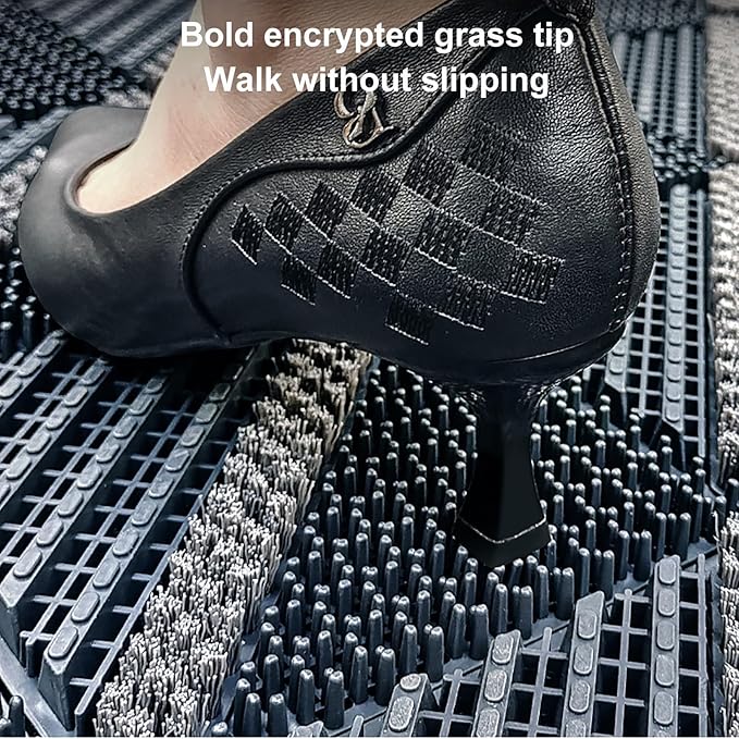 Interlocking Floor Tiles, Garage Flooring Tiles, Shoe Cleaner Mats for Entryway, Non-Slip Outdoor Shower Mat with Drainage Holes for Slippery Areas (Color : F, Size : 60x90cm)