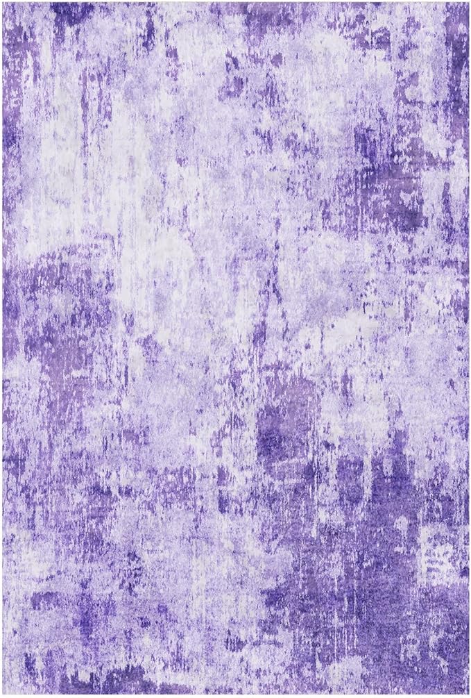 RELEANY Washable Area Rugs 2'x6' Non-Slip Modern Abstract Soft for Living Room Entryway Bedroom Nursery, Print Pattern, Purple Gray Pink White