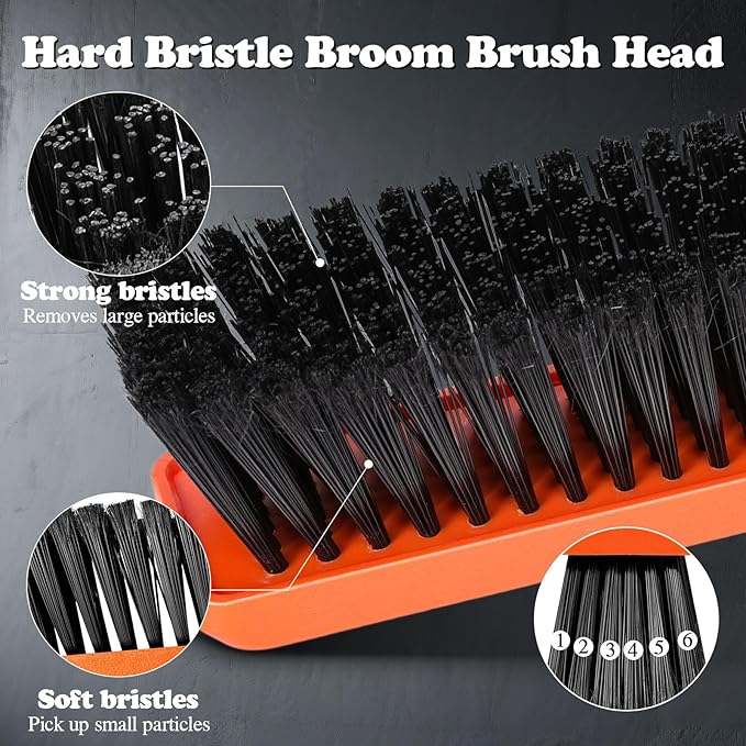 MASTERTOP 24" Push Broom Outdoor, Heavy Duty Garden Brush Broom with 58" Long Handle and Stiff Bristles,Commercial Outdoor Broom for Deck Driveway Garage Yard Patio Warehouse Concrete Floor Cleaning