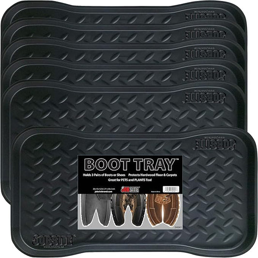 JobSite Heavy Duty Boot Tray, Multi-Purpose for Shoes, Pets, Garden - 15 x 28 Inch - 6 Trays