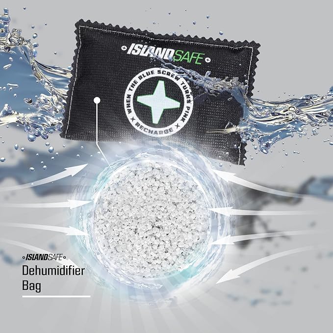 Safe Moisture Absorber Dehumidifier Bag, Rechargeable Desiccant Moisture Absorbing Packet for Safes, Cabinets, Home Closets, Car, Black (1Pack, 6x4inch)