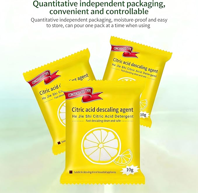 Citric Acid Descaling Agent, Food Grade Concentrated Powder, Individually Wrapped Descalers for Kettles, Household Kitchen Appliances, Powerful Limescale Remover, Fast Descaling Clean and Safe (20)