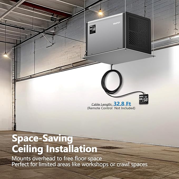 Yaufey 158 Pints Commercial Dehumidifier with Pump and Drain Hose for Crawlspace, Basements, Industrial Space, large room for Space up to 7500 Sq. Ft. - Auto Defrost, 5-Year Quality Coverage