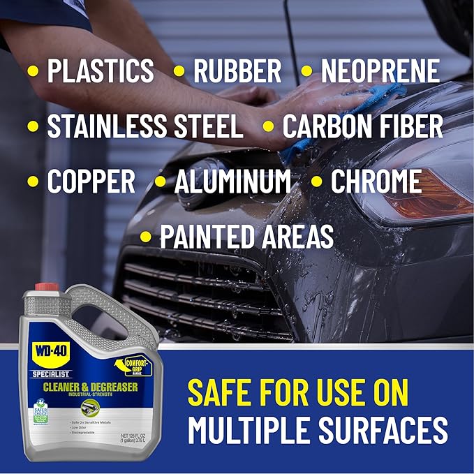 WD-40 Specialist Cleaner & Degreaser, Multi-Surface Cleaning Solution, One Gallon, 4-Pack