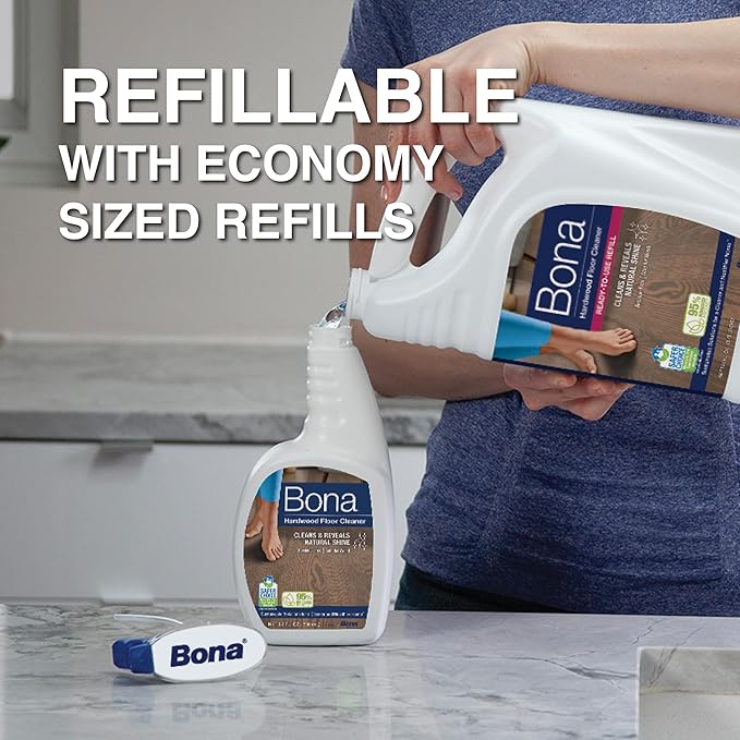 Bona Hardwood Floor Cleaner Spray - 32 fl oz - Residue-Free Floor Cleaning Solution for Wood Floors (Pack of 2)