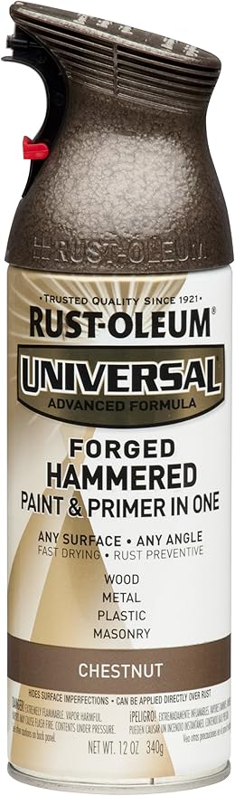 Rust-Oleum 271479 Universal All Surface Forged Hammered Spray Paint, 12 oz, Chestnut