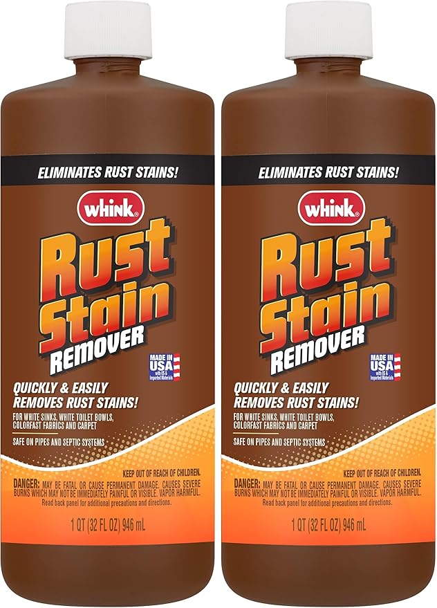 Rust-Oleum Whink Rust Stain Remover | Heavy-Duty Iron Stain Remover for White Toilets & Sinks, Colorfast Fabric & Carpets | 32 oz (Pack of 2)
