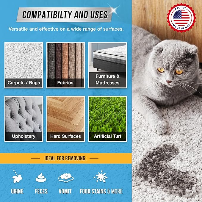 ACTIVE Automatic Toilet Bowl Cleaner and Pet Odor and Stain Eliminator - Includes 12ct Toilet Bowl Cleaner Tablets and 32oz Pet Stain Remover