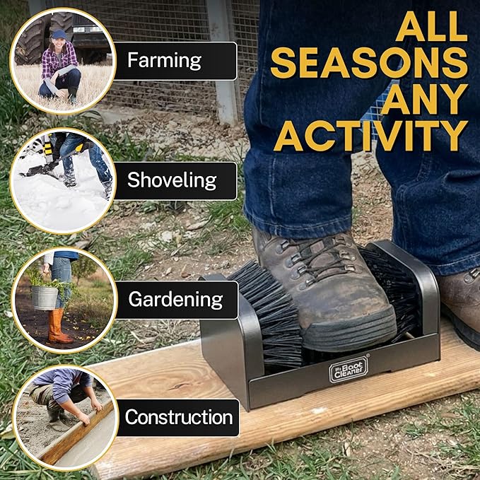 Heavy Duty Boot Brush Cleaner Outdoor Floor Mount or Portable Boot Scraper/Scrubber with Hardware