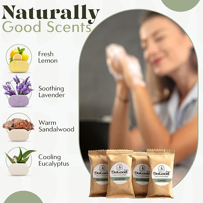 DoGood Foaming Hand Soap Starter Kit – Refillable 350 mL Ceramic Dispenser & 4 Scented Tablets – Eco-Friendly Zero-Waste Foam Soap (Lavender, Lemon, Eucalyptus, Sandalwood)