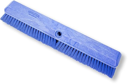 SPARTA 41890EC14 Omni Sweep Plastic Push Broom Head, Heavy Duty, Industrial Broom With Color Code System For Outdoor, Indoor, Garage, Concrete, Patio, Kitchen, Bathroom, 18 Inches, Blue