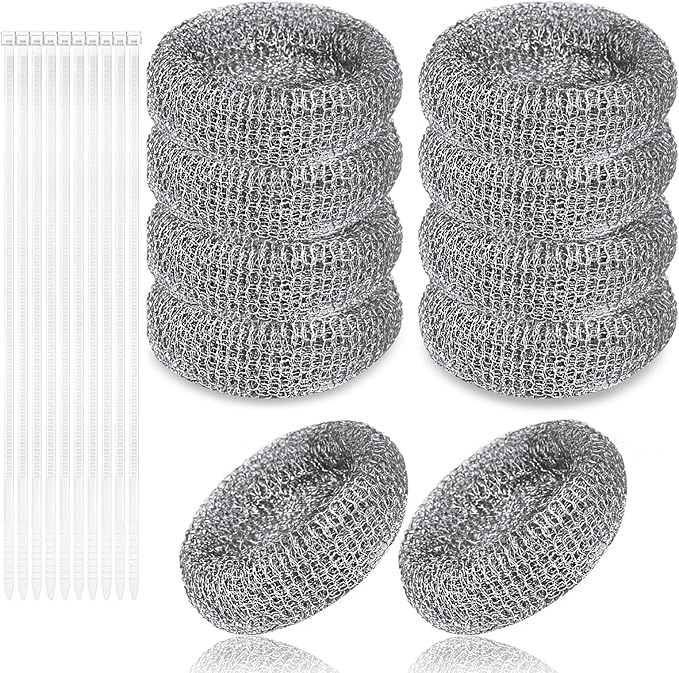 Lint Traps for Washing Machine Hose, Stainless Steel Washing Machine Drain Lint Trap, 10PCS Lint Catcher for Washer Machine with 10PCS Cable Ties, for Filter Out Cotton Fluff, Paper Scraps, Hair, Etc