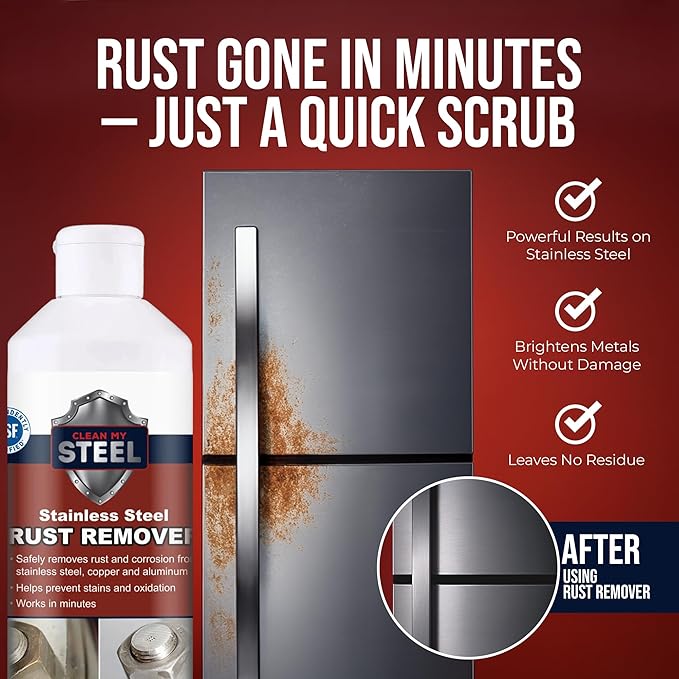 CLEAN MY STEEL Stainless Steel Rust Remover and Stain Cleaner | 1 Liter | NSF Certified | Commercial & Industrial Grade
