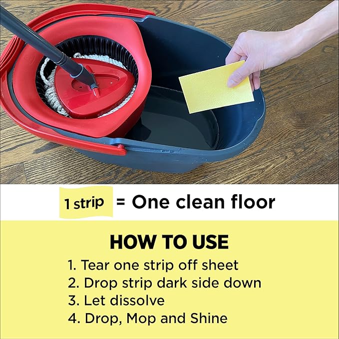 Nature Clean All Natural Wood Floor Cleaner for Mopping 36 Strips, Non-Toxic & Plastic-Free Packaging, Use On Hardwood Laminate Ceramic Tile Linoleum Vinyl Bamboo. Eco-Friendly