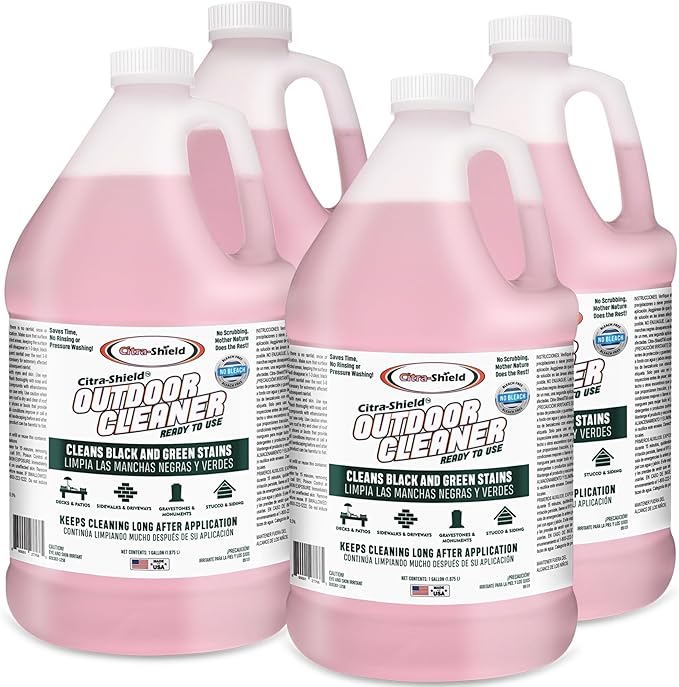 Outdoor - Concrete, Roof, Walls, Headstone, Deck, and Vinyl Siding Cleaner - RTU Outdoor Cleaner Pack of 4