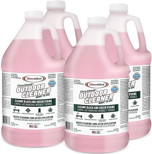 Outdoor - Concrete, Roof, Walls, Headstone, Deck, and Vinyl Siding Cleaner - RTU Outdoor Cleaner Pack of 4
