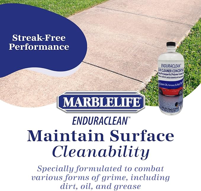Marblelife EnduraCLEAN Garage and Indoor Concrete Floor Coating Cleaner, Effective Basement & Garage Floor Cleaner, Concrete Cleaner, Ready-To-Use Cement Cleaner & Degreaser, 32 oz Concentrate