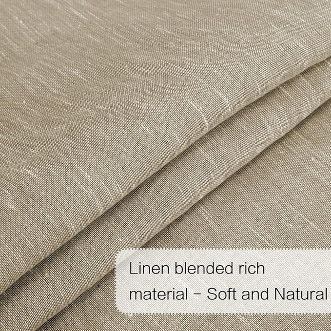 H.VERSAILTEX Linen French Door Curtains Privacy Light Reducing Curtain with Tieback Rod Pocket Curtain 1 Panel for Glass Door Feature Open Weave Textured Linen