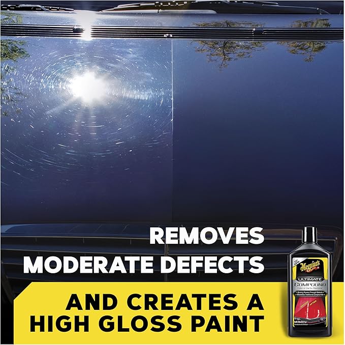 Meguiar’s Ultimate Compound, Pro-Grade Car Scratch Remover for Paint Correction, Removes Swirls and Defects While Restoring Gloss and Shine, Christmas Gifts for Car Guys, 15.2 Oz