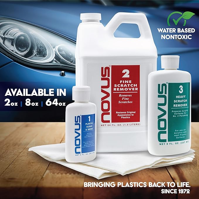Novus 7020 | Plastic Clean & Shine #1 | 8 Ounce Bottle | Pack of 6