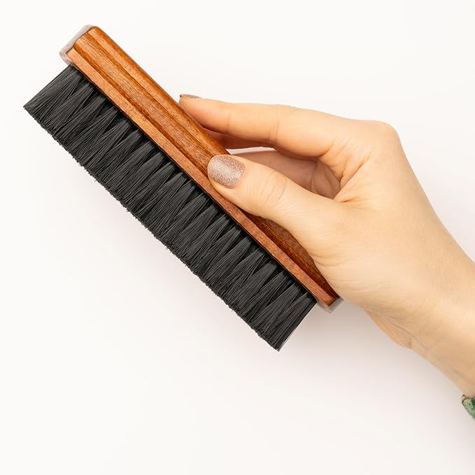 Konex European Quality Shoe Brush: Wooden Handcrafted, Shoe Cleaning Brush with Nylon Fiber Bristle and Molded Wood Handle, Imported Shoe Brushes for Cleaning - 7x1 3/4x1 3/4 Inches Size