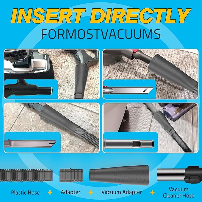 Sealegend Dryer Vent Cleaner Kit - Vacuum Hose Attachment & Lint Brush,Dryer Vacuum Hose Attachment Fit Most Vacuums and Dryer, Refrigerator Coils & Behind Appliances, Black