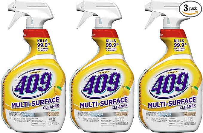 Formula 409 Multi-Surface Spray Cleaner, Lemon Scent, 22 Ounces, Pack of 3