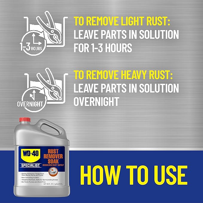 WD-40 Specialist Rust Remover Soak, One Gallon [4-Pack]