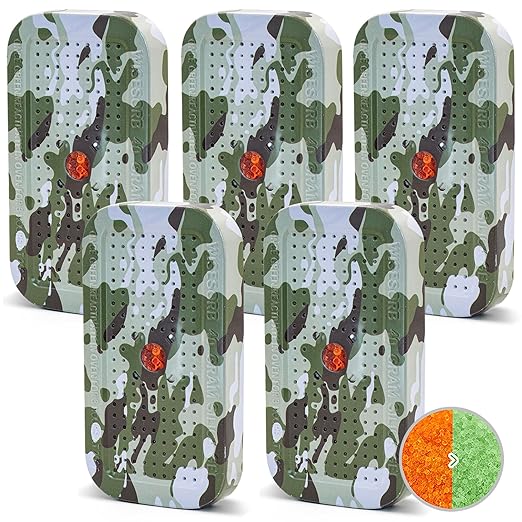 Wisesorb 40 Gram Gun Safe Dehumidifier Camouflage, Rechargeable Desiccant Canister Dehumidifier Bags, Reusable Silica Gel Packets Moisture Absorbers for Car, Bathroom, Basement [5PACK]