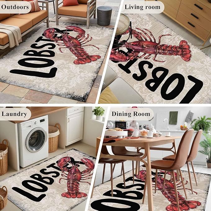 Nautical Ocean Wood Texture 3'x5' Area Rugs, Washable Area Rugs Non-Slip Indoor Floor Mats Carpet for Living Room Bedroom Dining Room