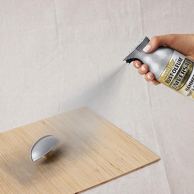 Rust-Oleum 245219-6PK Universal All Surface Hammered Spray Paint, 12 oz, Silver, 6 Pack