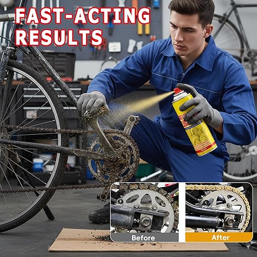 2-in-1 Anti-Rust Lubricant & Fast-Acting Rust Remover Spray for Metal,6.1oz Multi-Purpose Formula for Vehicles, Tools & Chains – Protect & Restore (1PCS)