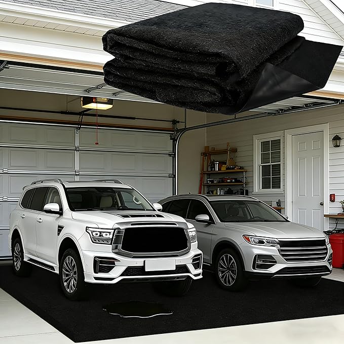 8'10" x 22' Extra Large Garage Floor Mat (Fits Full-Size Trucks) – Oil Absorbent Felt Top with Waterproof PE Backing, Non-Slip Heavy Duty Mat for SUV & RV & Workshop – Trimmable, Leak-Proof
