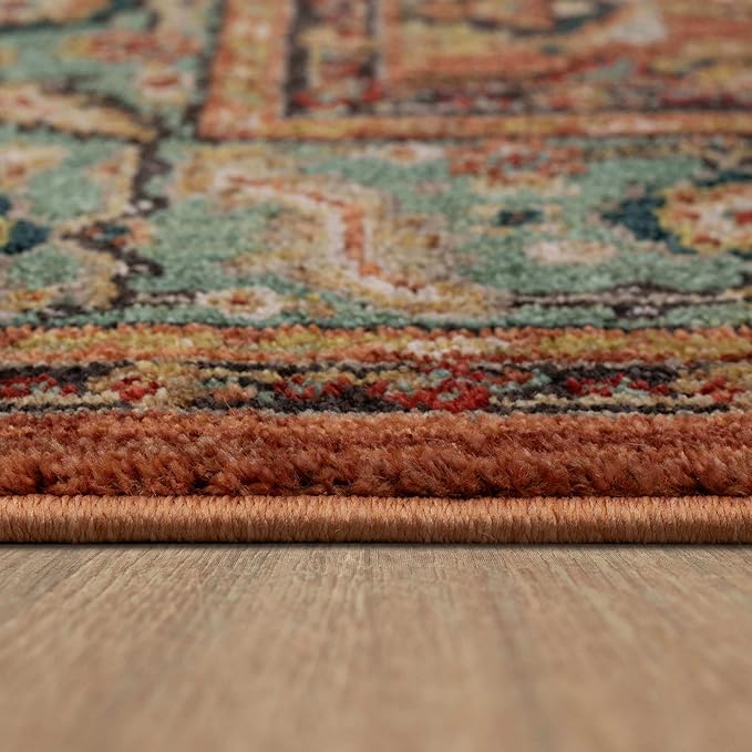 Mohawk Home Celine Traditional Ornamental Clay 8' X 10' Area Rug Perfect for Living Room, Dining Room, Office, Kitchen, Entryway, Hallway