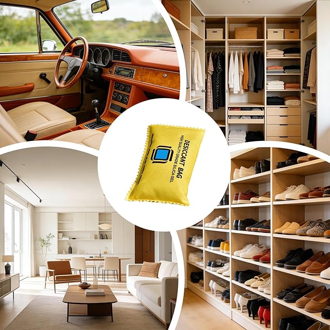 Auto Dampness Eliminator - Regenerable Silicone Granule Bag, Condensation Reducer, Spill Resistant Case | Interior Glass Clearer, Sedan SUV Truck Wardrobe Cellar Shed Apartment Boat Locker Marine