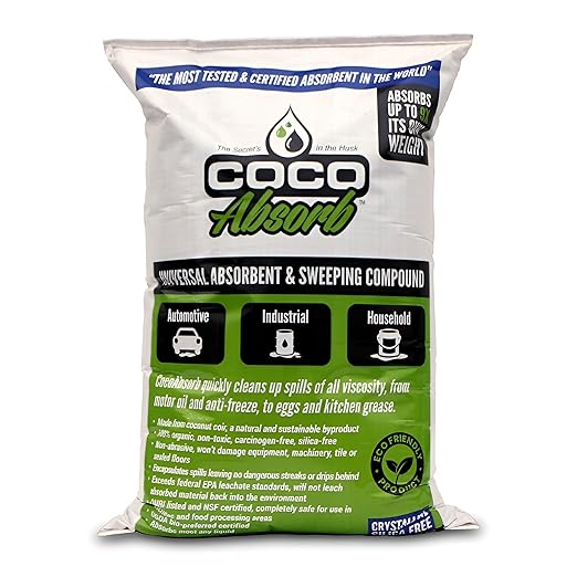 CocoAbsorb 35L Universal Spill Absorbent – for Oil, Paint, Fuel & Chemical Cleanup – Silica-Free, Lightweight & Easy to Use. CCA-35LT-BAG