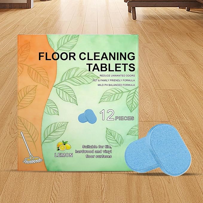 Floor Cleaner Sheets, Mild Tablets Solution Cleaning Sheets, Tile Floor Cleaner, For Tiles Marble Laminate Home Indoor Kitchen Bedroom Bathroom