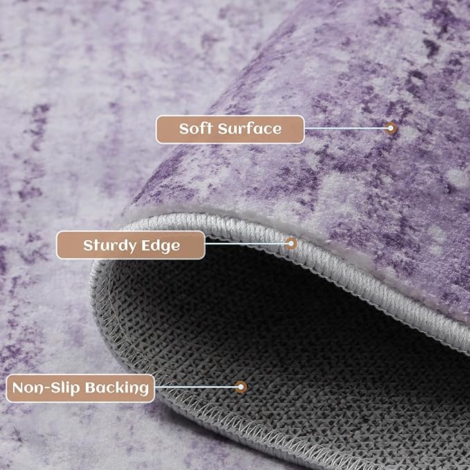 Abstract 10x12 Area Rug for Living Room Dining Room Home Office Bedroom Purple Grey