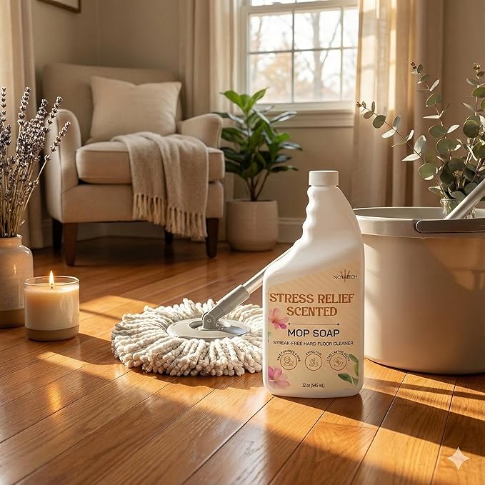 NOYATECH Scented Mop Soap – Stress Relief Aromatherapy Floor Cleaner Concentrate | Non-Toxic, Pet Safe, No Residue | Safe for Hardwood, Tile, Marble, Stone & Grout | All Mop Types | Made in USA