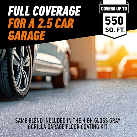 Gorilla Garage Floor Coating Decorative Flakes – Gray, Black & White Blend – Matches High-Gloss Gray Kit – Hides Dirt & Imperfections – Use with Epoxy or Concrete Coatings – Covers up to 550 sq. ft.