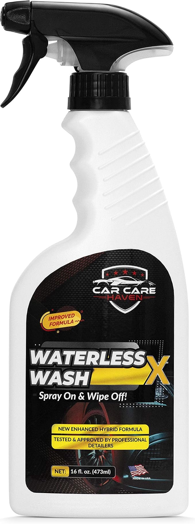 Waterless Wash X-Car Detailing Without Water-(16oz Spray) Quick Detailer for Any Vehicle-Wash in Your Garage, at Work, or Anywhere-Spray On & Wipe Off