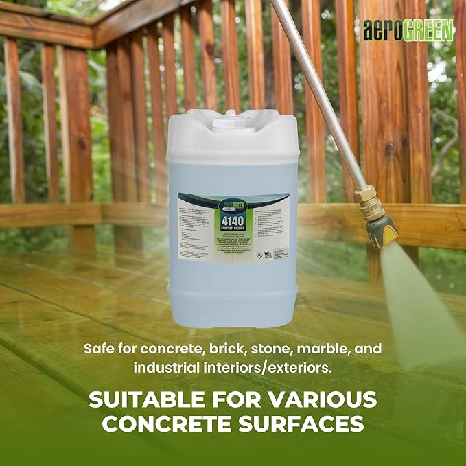 4140 Concrete Cleaner – Biodegradable, Heavy-Duty Concentrated Solution for Deep Cleaning & Stain Removal | Safe for Indoor & Outdoor Use – 5-Gallon Pail