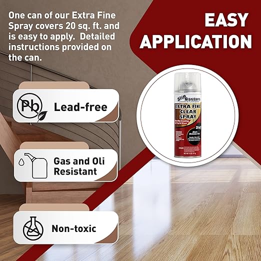 Anti-Slip Spray for Wood, Vinyl and Laminate Floors and Stairs – Clear Extra Fine Non-Slip Spray-On Grip Coating
