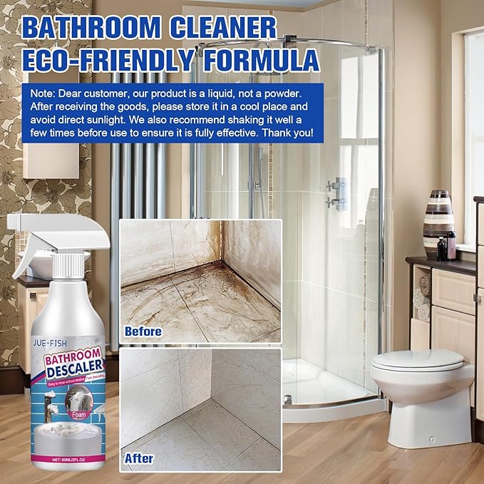 Compensai 2Pcs Stubborn Stains Cleaner,Limescale Cleaner,Bathroom Foam Cleaner Spray,Bathroom Descaler Cleaner,All-Purpose Bathrooms Descaler Foam Spray