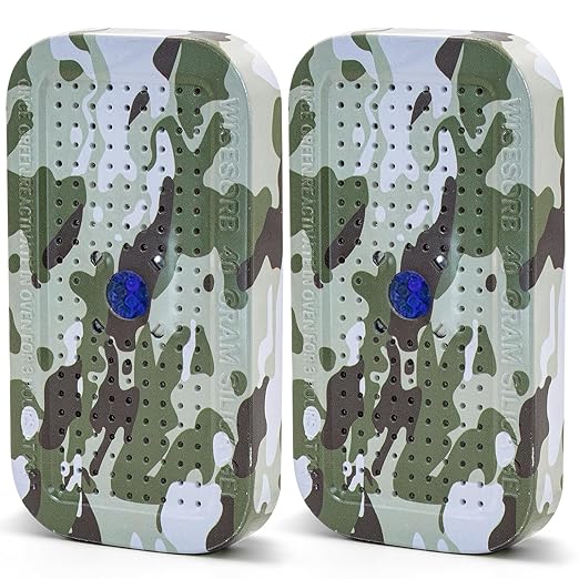Wisesorb 2 Packs Gun Safe Dehumidifier 40 Gram Reusable Indicating Silica Gel Desiccant Canister- Camouflage Rechargeable Humidity Moisture Absorbs for Car Closet Cabinet Storage Box